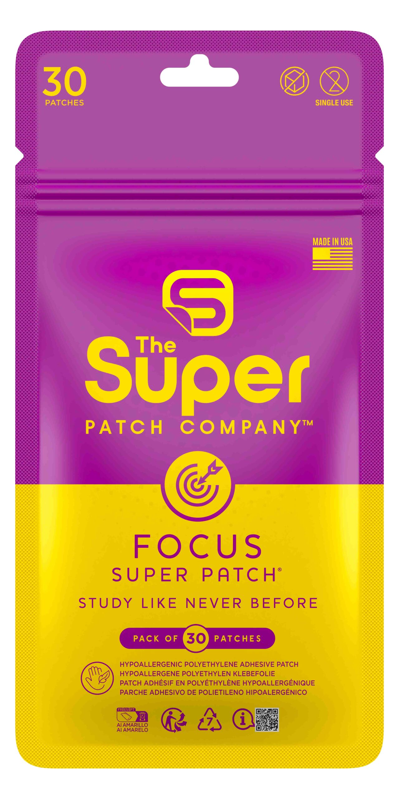 Focus Super Patch Wellnesspflaster für Konzentration und mentale Klarheit